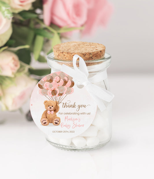 Editable Teddy Bear Baby Shower Favor Tags