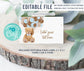 EDITABLE Teddy bear Baby shower Food tags