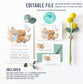 Editable Teddy Bear Baby Shower Invitation Set