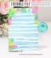 EDITABLE Flamingo Birthday Invitation