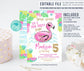 EDITABLE Flamingo Birthday Invitation