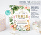 EDITABLE Safari Birthday Invitation