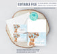 Editable Teddy Bear Baby Shower Invitation Set