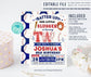 EDITABLE Baseball Birthday Invitation