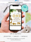Editable Wild One Leopard Print Jungle Birthday Party Invitation