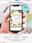 Editable Four Ever Wild Leopard Print Jungle Birthday Party Invitation