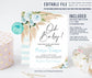 Editable Pampas Grass Baby Shower Invitation