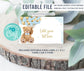 EDITABLE Teddy bear Baby shower Food tags