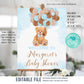 Editable Teddy Bear Baby Shower Welcome Sign