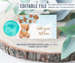 EDITABLE Teddy bear Baby shower Food tags