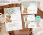 Editable Teddy Bear Baby Shower Invitation Set