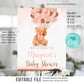 Editable Teddy Bear Baby Shower Welcome Sign, Bear Themed Baby Shower Welcome Sign, Printable Baby Shower Party Sign, Yard sign Download