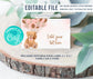 EDITABLE Teddy bear Baby shower Food tags, Buffet label, Tent card Food Labels, Place Cards, Table Card Printable Template Digital download