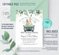 Editable Safari Drive By Baby Shower Invitation