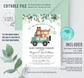 Editable Woodland Drive By Baby Shower Invitation