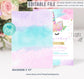Editable Unicorn Invitation