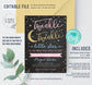 Editable Twinkle Twinkle Little Star Baby Shower Invitation
