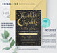 Editable Twinkle Twinkle Little Star Baby Shower Invitation