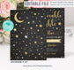 Editable Twinkle Twinkle Little Star Baby Shower Invitation