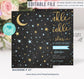 Editable Twinkle Twinkle Little Star Baby Shower Invitation