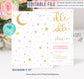 Editable Twinkle Twinkle Little Star Baby Shower Invitation