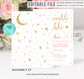 Editable Twinkle Twinkle Little Star Baby Shower Invitation