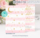Editable Twinkle Twinkle Little Star Baby Shower Invitation