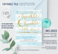Editable Twinkle Twinkle Little Star Baby Shower Invitation
