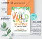 Editable Safari Baby Shower Invitation