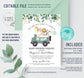 Editable Safari Drive By Baby Shower Invitation