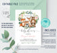Editable Woodland Baby Shower Invitation
