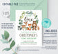 Editable Woodland Birthday Invitation