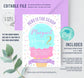 Editable Ice Cream Birthday Invitation