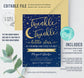 Editable Twinkle Twinkle Little Star Baby Shower Invitation
