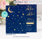 Editable Twinkle Twinkle Little Star Baby Shower Invitation