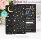 Editable Twinkle Twinkle Little Star Baby Shower Invitation