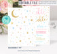 Editable Twinkle Twinkle Little Star Baby Shower Invitation