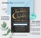 Editable Twinkle Twinkle Little Star Baby Shower Invitation