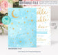 Editable Twinkle Twinkle Little Star Baby Shower Invitation