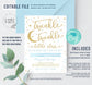 Editable Twinkle Twinkle Little Star Baby Shower Invitation
