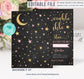 Editable Twinkle Twinkle Little Star Baby Shower Invitation