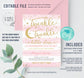 Editable Twinkle Twinkle Little Star Baby Shower Invitation