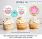 Editable  Watermelon Cupcake Toppers