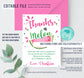 Editable Watermelon Birthday Invitation