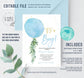 Editable Its A Boy Baby Shower Invitation