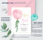 Editable Its A Girl Baby Shower Invitation