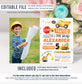 Editable Construction Birthday Invitation