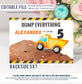 Editable Construction Birthday Invitation