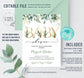 Editable Greenery Baby Shower Invitation