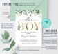Editable Greenery Baby Shower Invitation